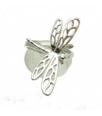 R000814 Stylish Sterling Silver Ring Hallmarked Solid 925 Dragonfly Handmade Empress